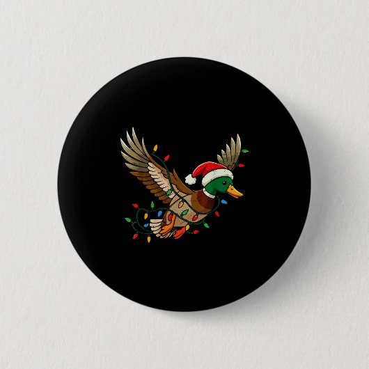 Mallard Duck Light Christmas Hunting Pajama Toddle Button (Vorderseite)