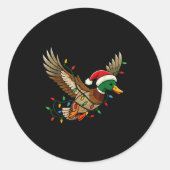 Mallard Duck Light Christmas Hunting Pajama Toddle Runder Aufkleber (Vorderseite)