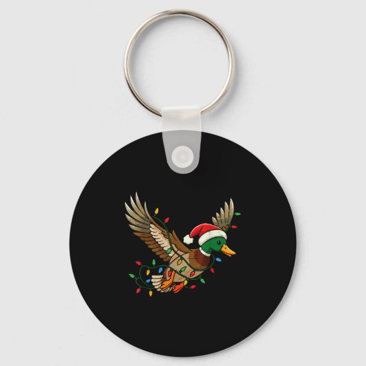 Mallard Duck Light Christmas Hunting Pajama Toddle Schlüsselanhänger (Vorderseite)