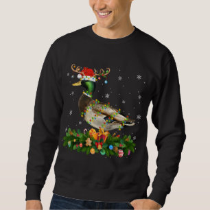 Mallard Duck Lover Reindeer Weihnachtsmannmütze Ma Sweatshirt