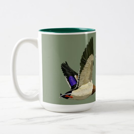 Mallard Duck Lovers Zweifarbige Tasse (Links)
