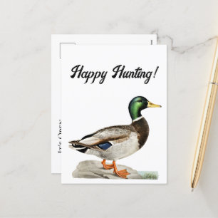 Mallard Duck Malerei für Jäger und Outdoorsmen Feiertagspostkarte