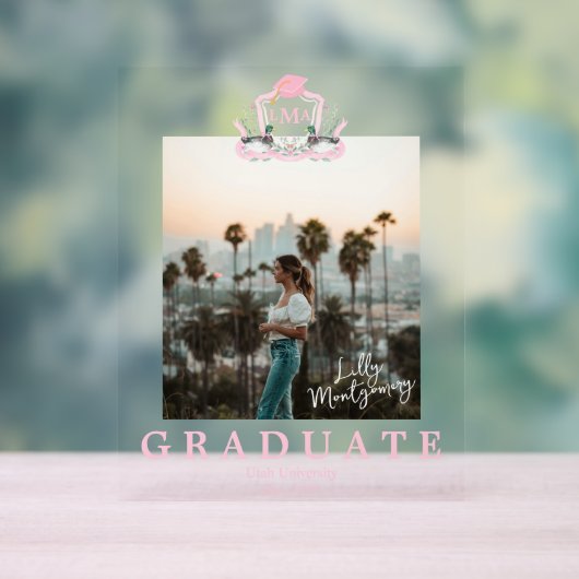 Mallard Duck Monogram Abschluss Foto Acrylschild (Neutral)