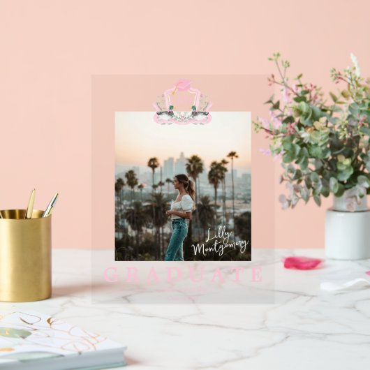 Mallard Duck Monogram Abschluss Foto Acrylschild (Hochzeit)