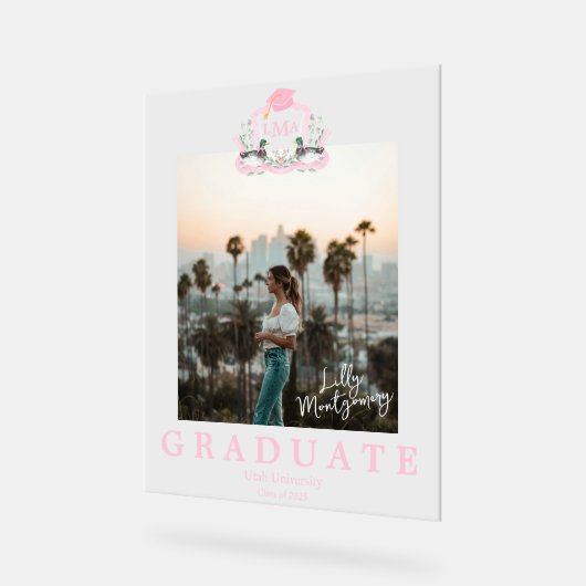 Mallard Duck Monogram Abschluss Foto Acrylschild (Winkel)