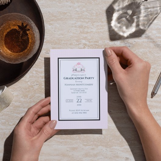 Mallard Duck Monogram Abschluss Wappen Einladung