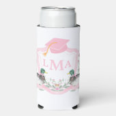 Mallard Duck Monogram Abschluss Wappen Selters Dosenkühler (Seltzer Vorderseite)