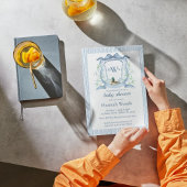 Mallard Duck Monogram Wappen Babydusche Einladung