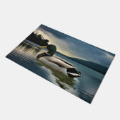 Mallard Duck on The Lake Fußmatte (Schrägansicht)