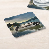 Mallard Duck on The Lake Rechteckiger Pappuntersetzer (angewinkelt)