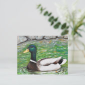 Mallard Duck Painting Postkarte (Stehend Vorderseite)