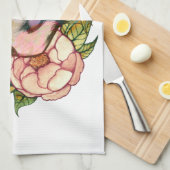 Mallard Duck Peony Nature Lovers Geschirrtuch (Viertel Falte)
