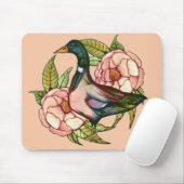 Mallard Duck Peony Nature Lovers Mousepad (Mit Mouse)