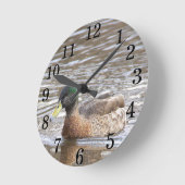 Mallard Duck Photo Clock Runde Wanduhr (Winkel)