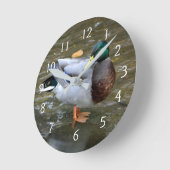 Mallard Duck Portrait Runde Wanduhr (Winkel)