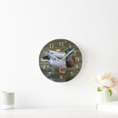Mallard Duck Portrait Runde Wanduhr (Zuhause)