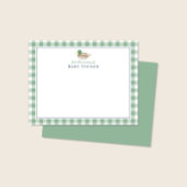 Mallard Duck Preppy Gingham Baby Boy Mitteilungska Einladung