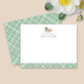 Mallard Duck Preppy New Baby Boy Stationery Mitteilungskarte