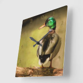Mallard Duck Quadratische Wanduhr (Winkel)