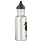 Mallard Duck Realistische Illustration Personalisi Edelstahlflasche (Links)