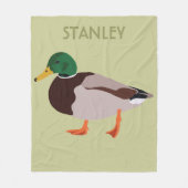 Mallard Duck Realistische Illustration Personalisi Fleecedecke (Vorderseite)