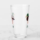 Mallard Duck Realistische Illustration Personalisi Glas (Links)