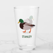 Mallard Duck Realistische Illustration Personalisi Glas (Vorderseite)