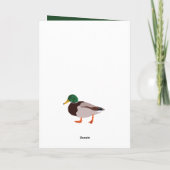 Mallard Duck Realistische Illustration Personalisi Karte (Rückseite)