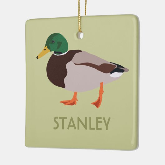 Mallard Duck Realistische Illustration Personalisi Keramikornament (Links)