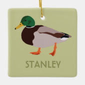 Mallard Duck Realistische Illustration Personalisi Keramikornament (Vorderseite)