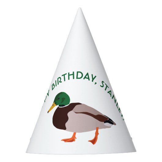 Mallard Duck Realistische Illustration Personalisi Partyhütchen (Vorderseite)