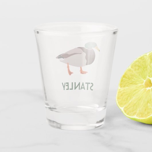 Mallard Duck Realistische Illustration Personalisi Schnapsglas (Rückseite)