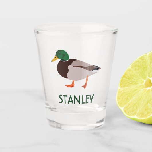 Mallard Duck Realistische Illustration Personalisi Schnapsglas (Vorderseite)
