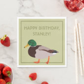 Mallard Duck Realistische Illustration Personalisi Serviette (Beispiel)