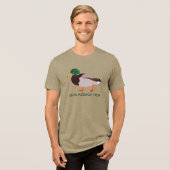 Mallard Duck Realistische Illustration Personalisi Tri-Blend Shirt (Vorderseite voll)