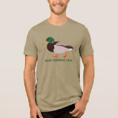 Mallard Duck Realistische Illustration Personalisi Tri-Blend Shirt (Vorderseite)
