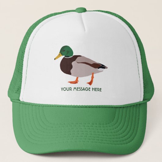 Mallard Duck Realistische Illustration Personalisi Truckerkappe (Vorderseite)