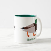 Mallard Duck Realistische Illustration Personalisi Zweifarbige Tasse (VorderseiteRechts)