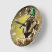 Mallard Duck Runde Wanduhr (Winkel)