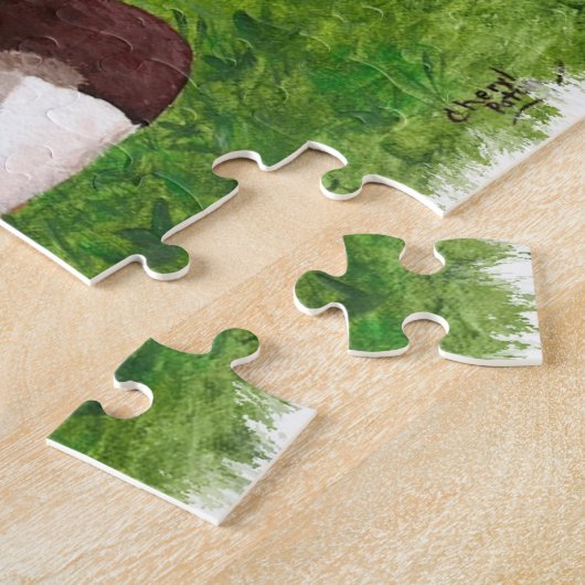 Mallard Duck sitzend in der Grasmalerei, Puzzle (Seite)