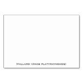 Mallard Duck Tischnummer (Rückseite)