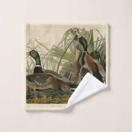 Mallard Duck von Audubon's Birds of America Badhandtuch Set (Waschlappen)