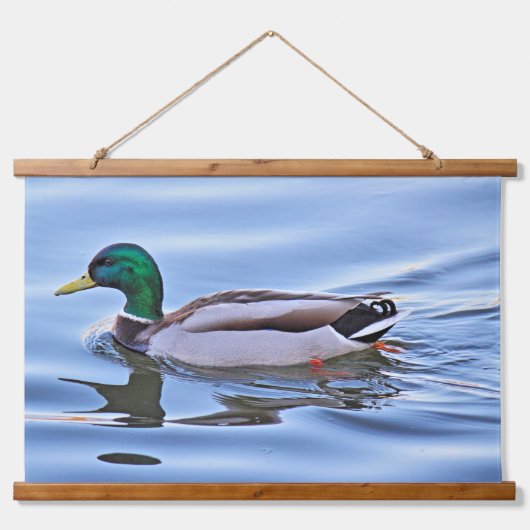 Mallard Duck Wandteppich Mit Holzrahmen (Vorne)