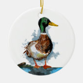 Mallard Duck Watercolor Keramik Ornament (Vorne)