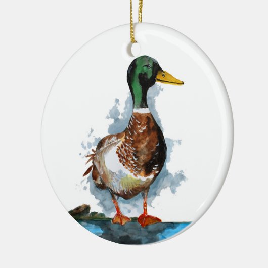 Mallard Duck Watercolor Keramik Ornament (Links)