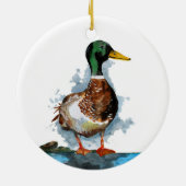 Mallard Duck Watercolor Keramik Ornament (Hinten)