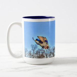 Mallard Duck Wildlife Foto für Vogelliebhaber Zweifarbige Tasse