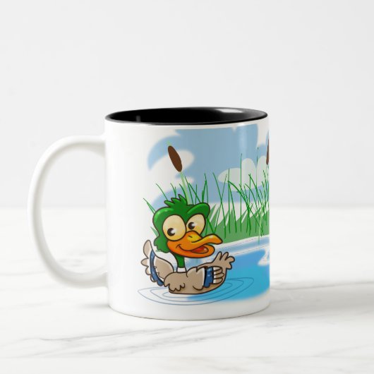 Mallard Duck Zweifarbige Tasse (Links)