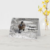 Mallard Duckling Foto Birthday Karte (Gelbe Blume)