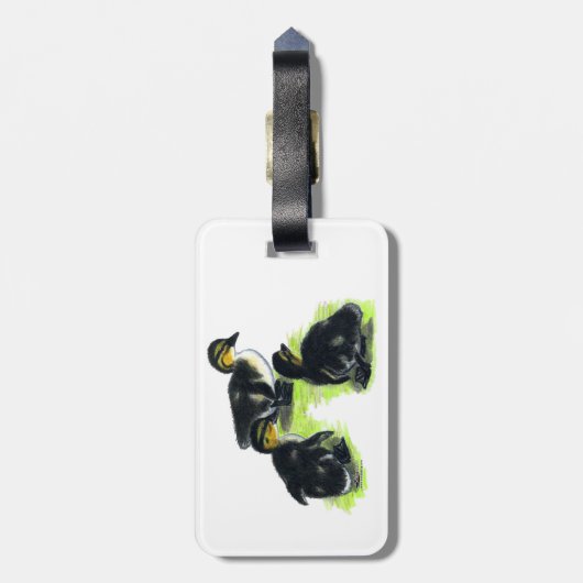 Mallard Ducklings Gepäckanhänger (Rückseite vertikal)